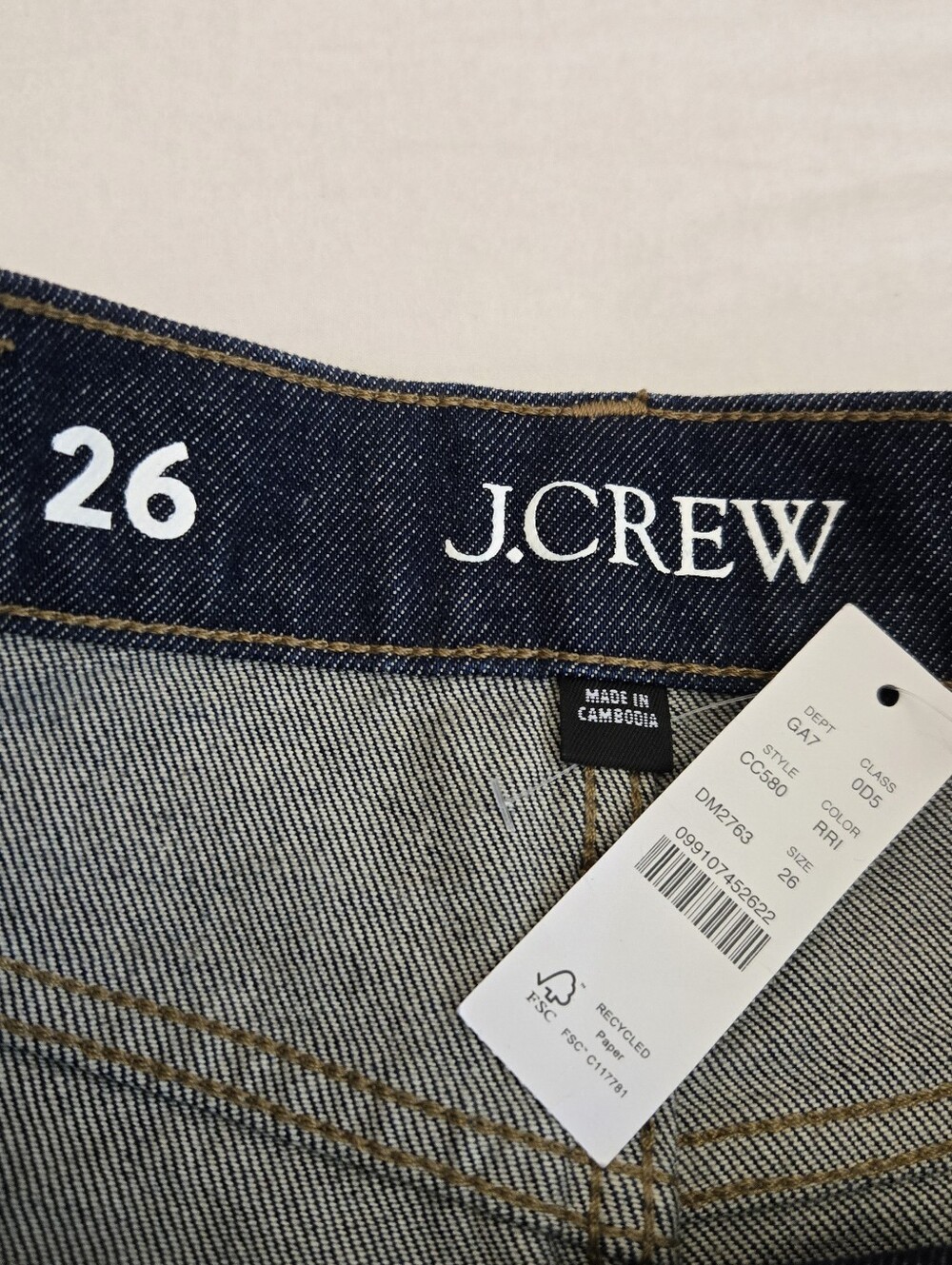 J. Crew Nwt 96 '96 Slim Wide Leg Jeans Dark Blue Wash Size 26 Style# CC580 - Picture 7 of 12